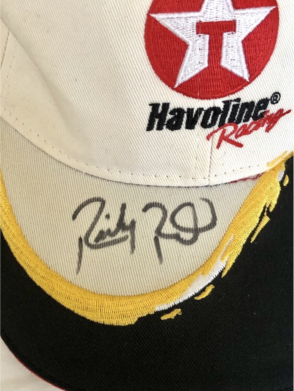 Vintage Havoline Racing Autographed Adjustable White/Black Cap One Size